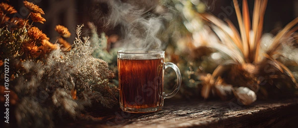 Obraz Tea in Autumn Setting