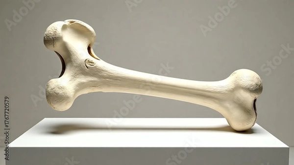 Fototapeta Detailed 3D Render of a Large Bone A Study in Anatomy, Showcasing Skeletal Structure and the Muscular System. A Comprehensive Look at Bones