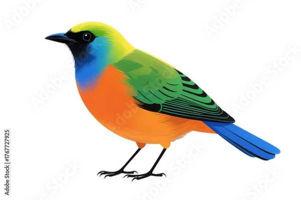 Obraz Vibrant bird illustration with colorful feathers