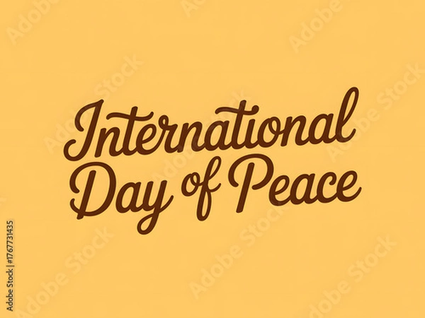 Fototapeta peace day message in elegant cursive font for international peace day
