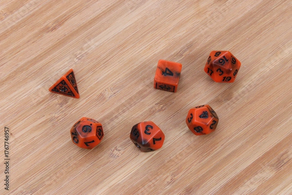 Fototapeta Orange Dice Overhead Bamboo 02