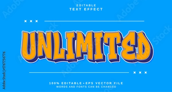 Fototapeta Editable text style effect - Unlimited text style theme.