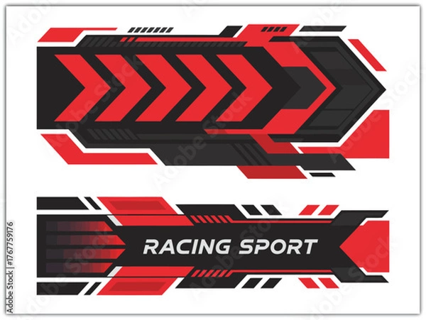 Fototapeta Racing Sport,Red and Black Abstract Vector Graphics