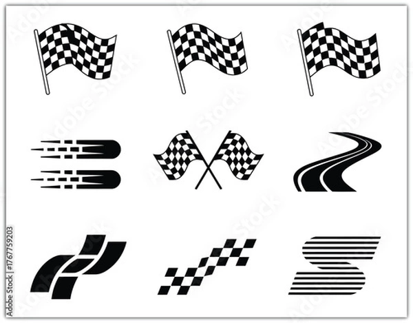 Fototapeta Racing stripes racing flag checkered pattern