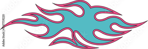 Fototapeta Abstract Flame Graphic Design Vibrant Light Blue and Pink Fire