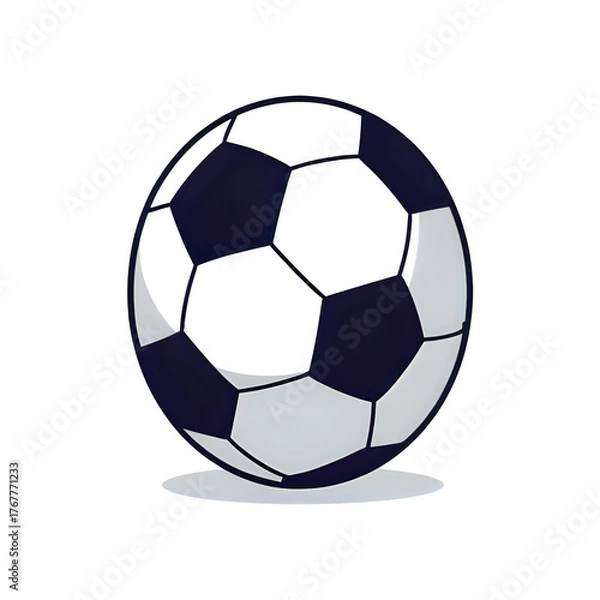 Obraz Classic soccer ball with hexagonal panels isolated on transparent background