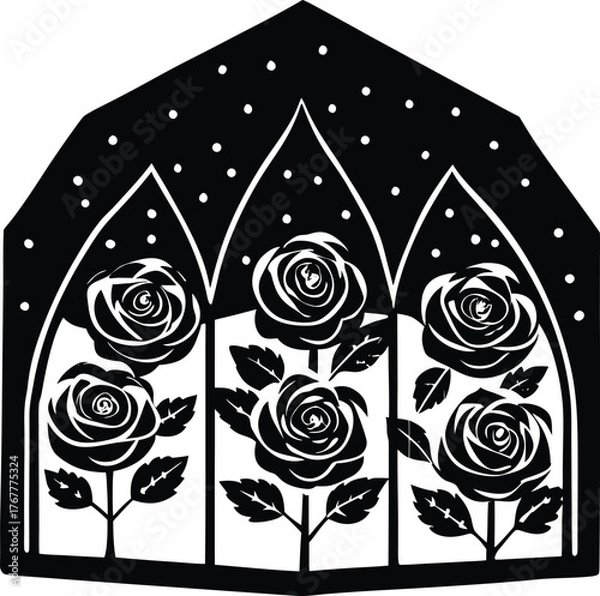 Fototapeta black and white rose