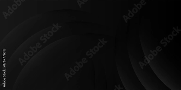 Fototapeta Dark black background abstract 3D geometric with wave effect decoration. modern creative trendy design