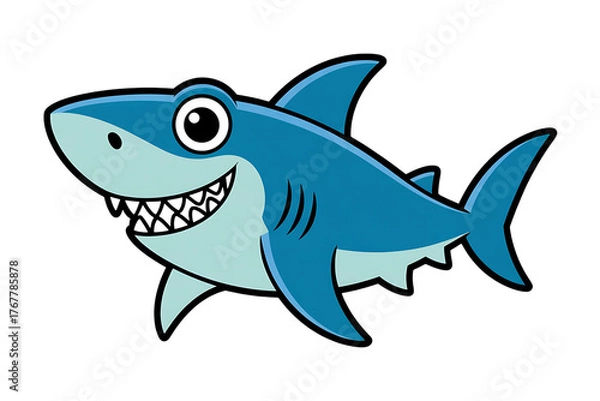 Obraz Cartoon shark illustration with a big smile