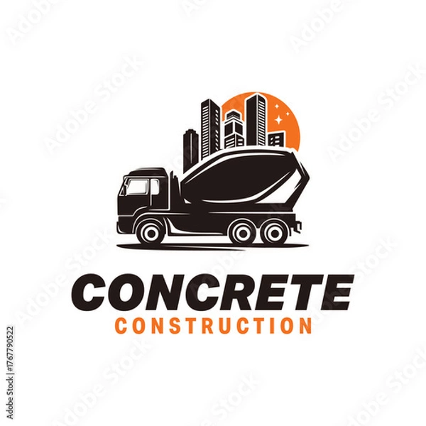 Obraz Concrete Construction Illustration Logo Design