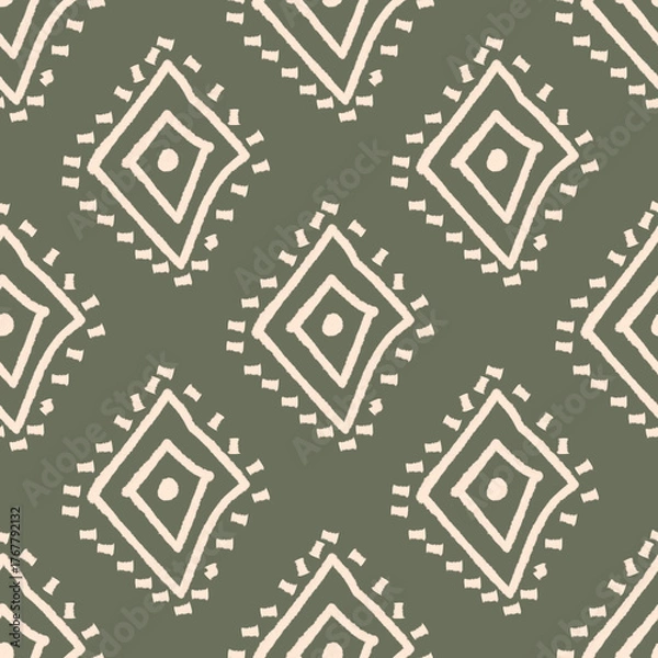 Obraz seamless boho geometric pattern with geometric shapes