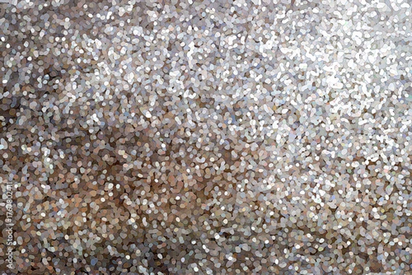 Fototapeta Close up of tiny silver and brown glitter particles