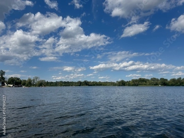 Fototapeta clouds over the river