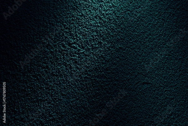 Obraz ターコイズグリーンの光に浮かぶざらざらした土壁のテクスチャー