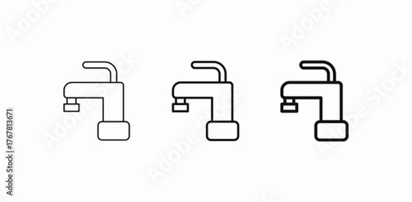Fototapeta faucet kitchen plumbing icon sign vector
