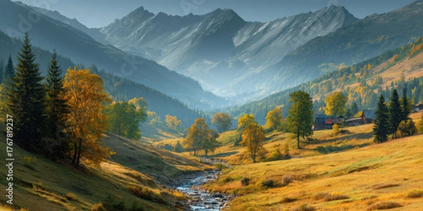 Obraz Mountain landscape in autumn