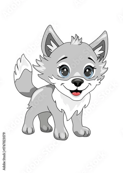 Obraz Cute smiling baby wolf