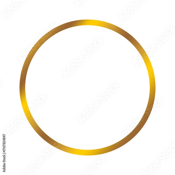 Fototapeta Round golden frame ring on a transparent background.