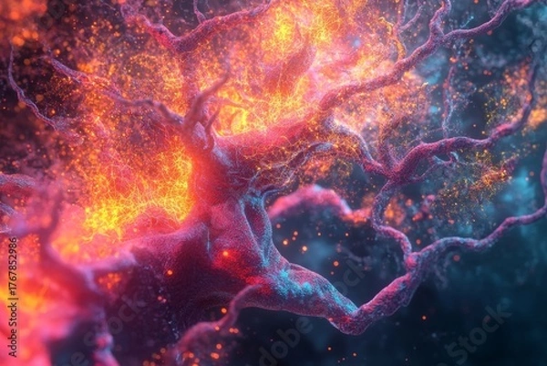 Fototapeta heart shaped fire