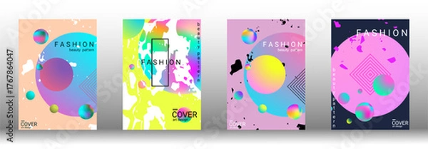 Obraz Minimum vector coverage. Set of modern abstract covers. Rich VIP design. Future futuristic template with abstract gradient shapes for the design of banners, posters, booklets, reports, magazines.