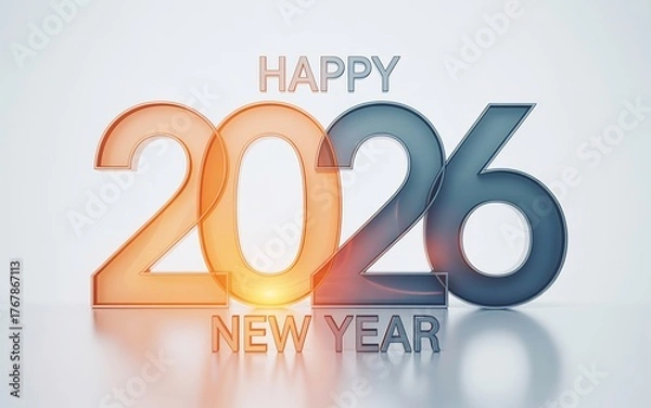 Fototapeta Happy new year 2026 celebration background image design for greeting cards and social media posts