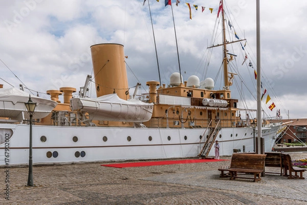 Fototapeta the royal danish ship at port in Nyborg, Denmark