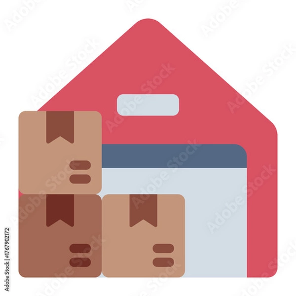 Obraz warehouse storage flat icon for inventory and logistics