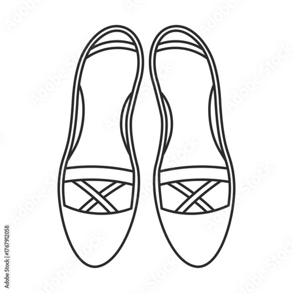 Fototapeta 女性用の靴、パンプス、ヒール、洋服、ファッション、コーディネート、おしゃれ関連のイラスト