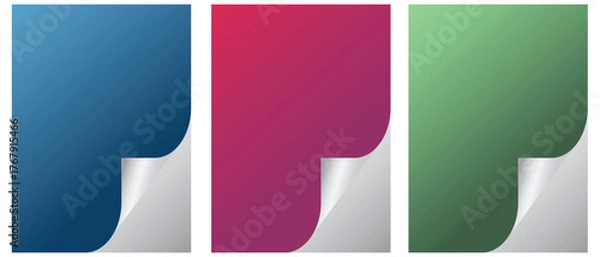 Obraz Three colorful ribbon banners with curved edges for design projects vector