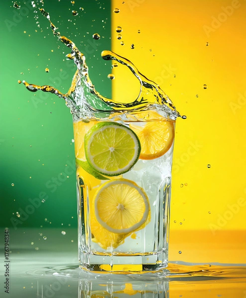 Fototapeta lemon in water
