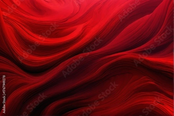 Obraz Red passion bacground with snowflakes for Saint Valentain's Day on February 14. Winter snowing background design for banners. Christmas ad backdrop texture