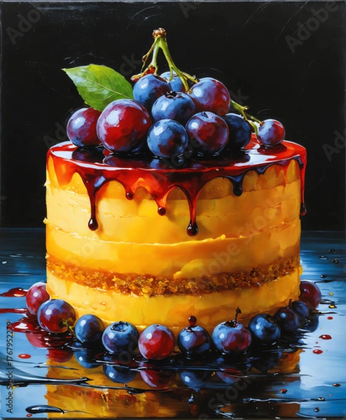 Fototapeta cake with berries