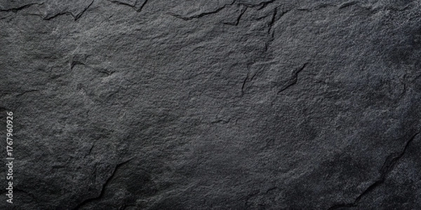 Fototapeta black concrete wall , grunge stone texture , dark gray rock surface background panoramic wide banner