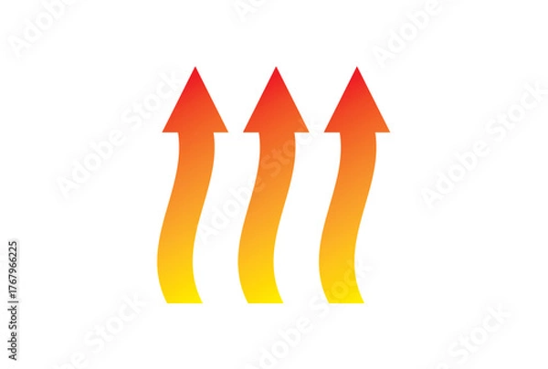 Obraz 暖色のグラデーションの波形矢印