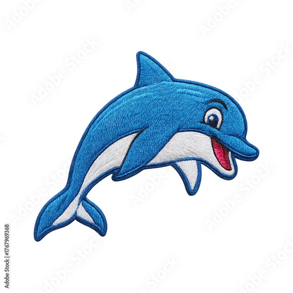 Obraz Dolphin Patch Embroidery Design with transparent background