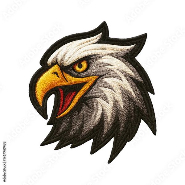 Obraz Eagle head patch embroidery design with transparent background