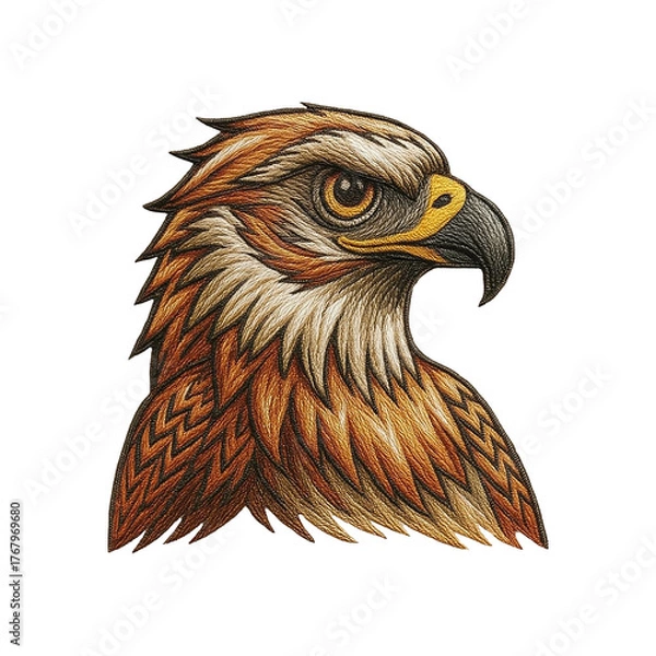 Obraz Eagle head patch embroidery design with transparent background