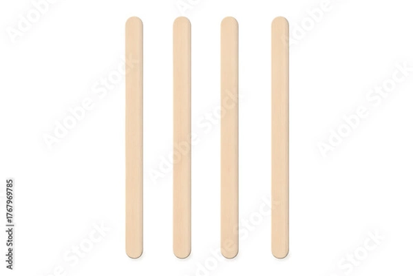 Obraz Four wooden craft sticks for creative projects
