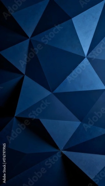 Fototapeta Abstract geometric pattern with dark blue triangular shapes and polygonal design