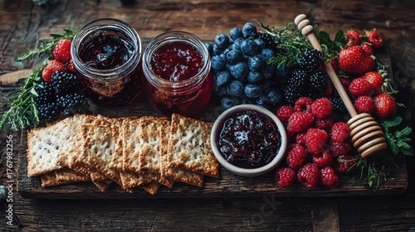 Obraz chocolate cake and berries
