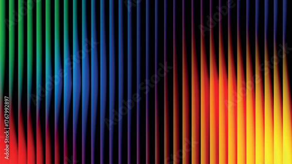 Fototapeta Vibrant spectrum of light transitions from red orange to green and blue