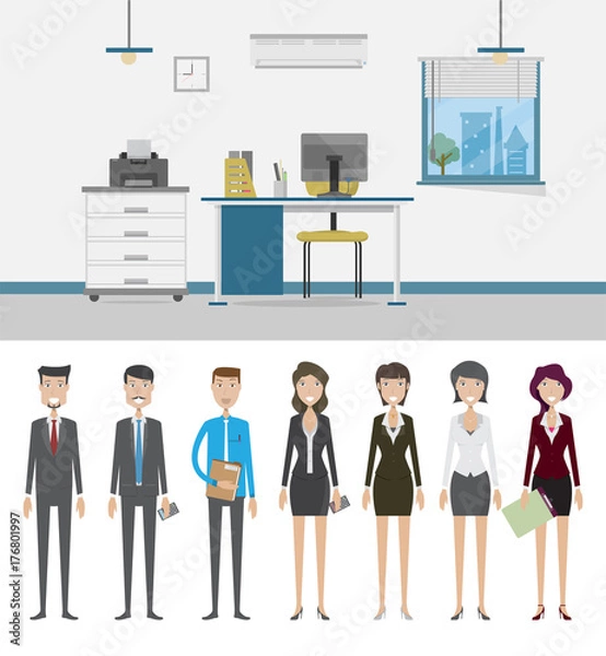 Obraz Office Background and Character Concept