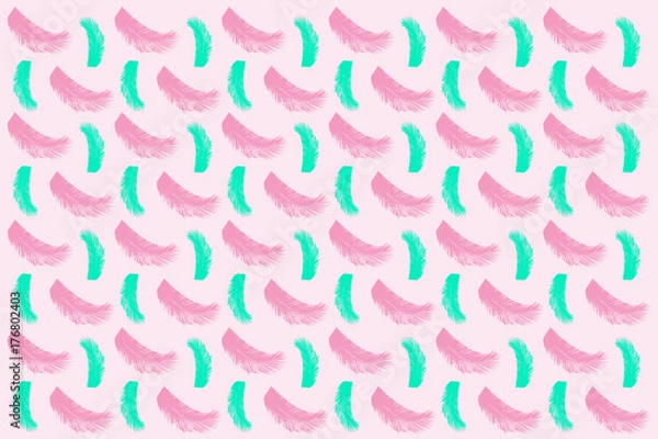 Obraz coconut leaves on pink background bright summer style. - Seamless pattern.