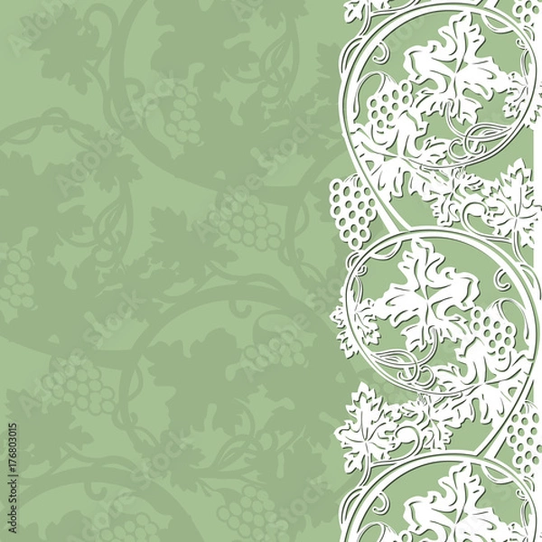 Fototapeta white lace from grapes with shadow