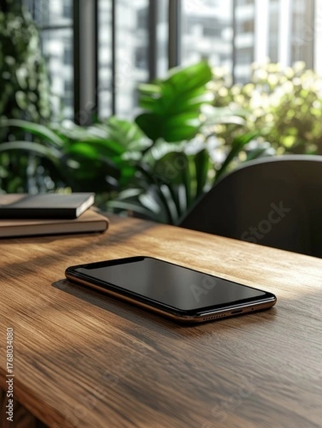 Obraz Modern Office Smartphone for Green View.