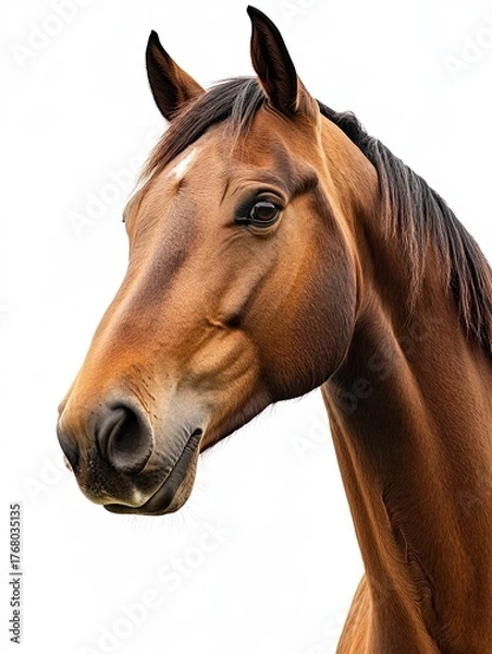 Fototapeta Chestnut Horse Portrait for Studio Shot.