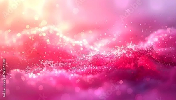Fototapeta Abstract, dreamy composition featuring vibrant, swirling pink and white textures