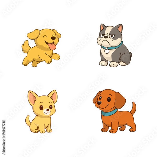 Obraz 만화 영화 풍 강아지들