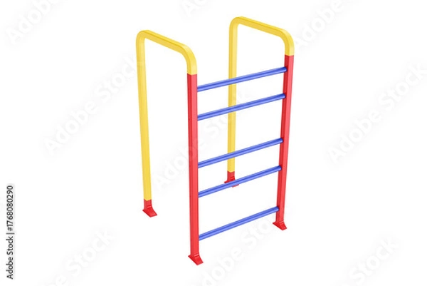 Fototapeta Find colorful playground equipment monkey bars for kids outdoor play area on transparent background