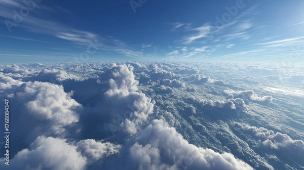 Fototapeta Majestic cloudscape overhead aerial view nature photography serene environment dreamy concept